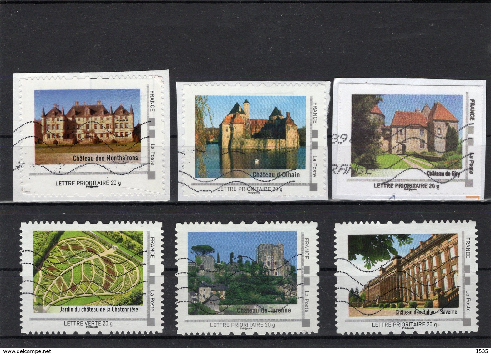 France,lot De 6 Timbres Collectors Oblitérés, Thème : CHATEAUX. - Collectors