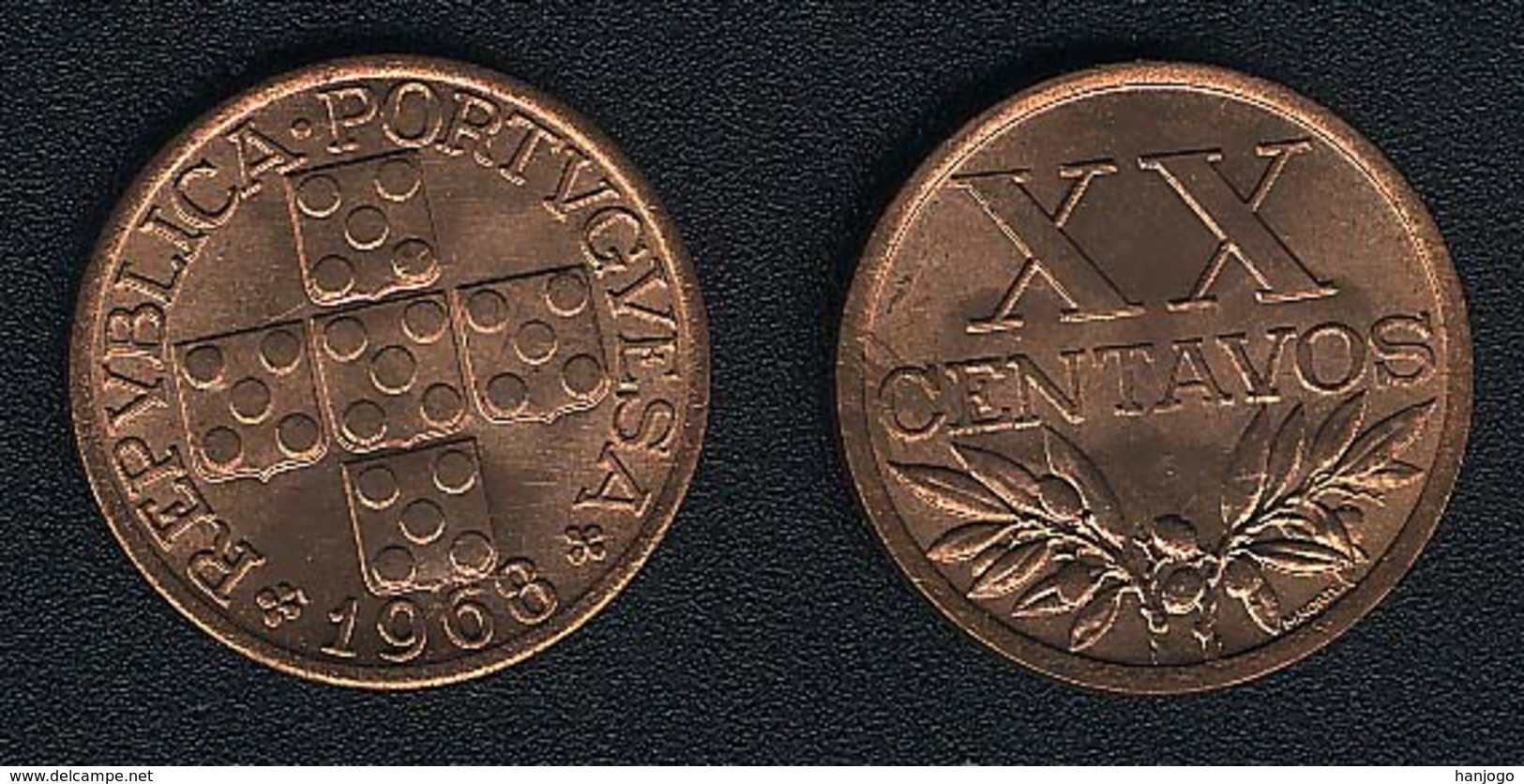 Portugal, 20 Centavos 1968, UNC - Portugal