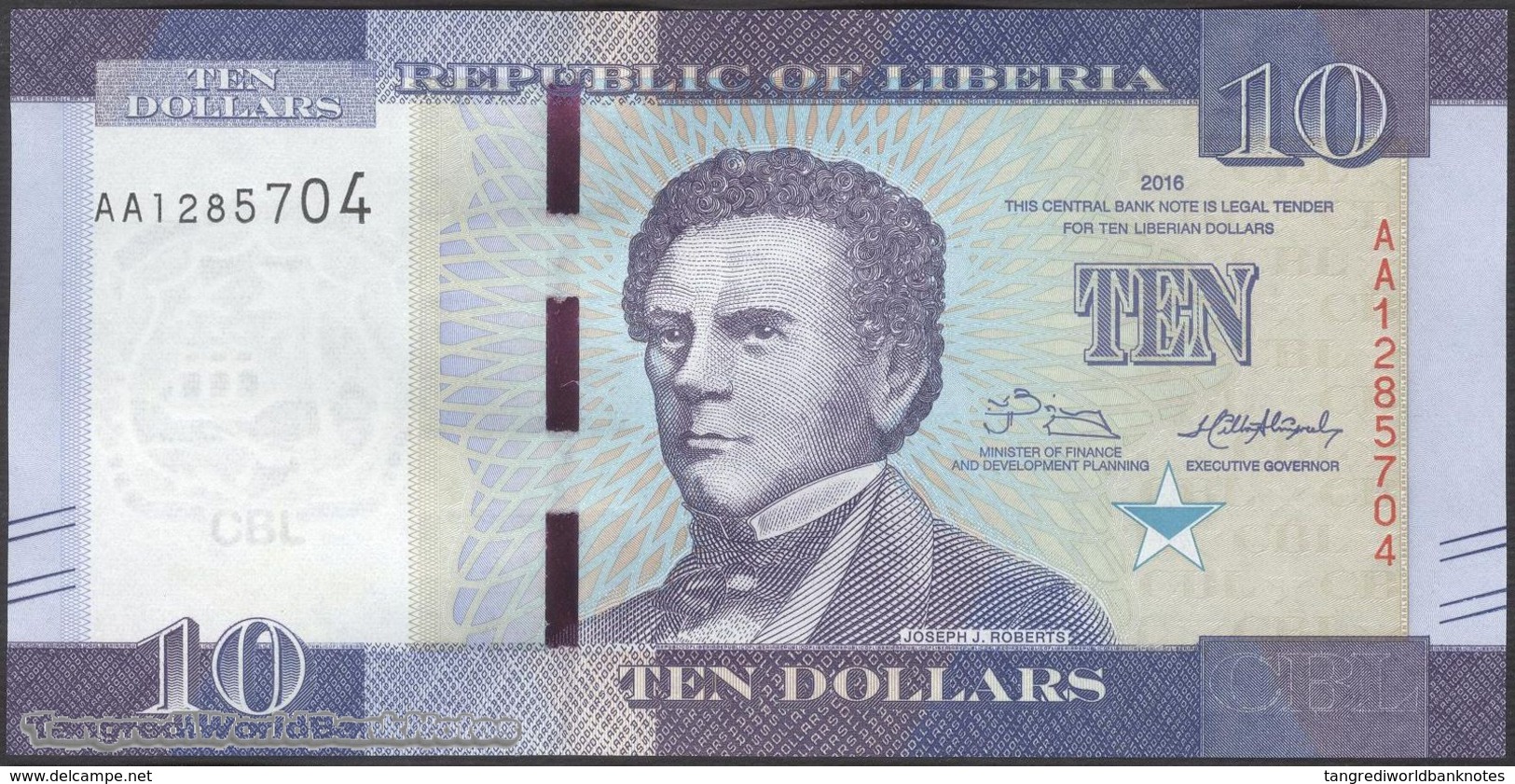 TWN - LIBERIA 32 - 10 Dollars 2016 Prefix AA UNC - Liberia