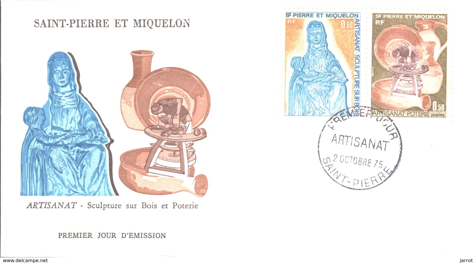 FDC 1975 Artisanat N° 443-444 2 Octobre 1975 - FDC