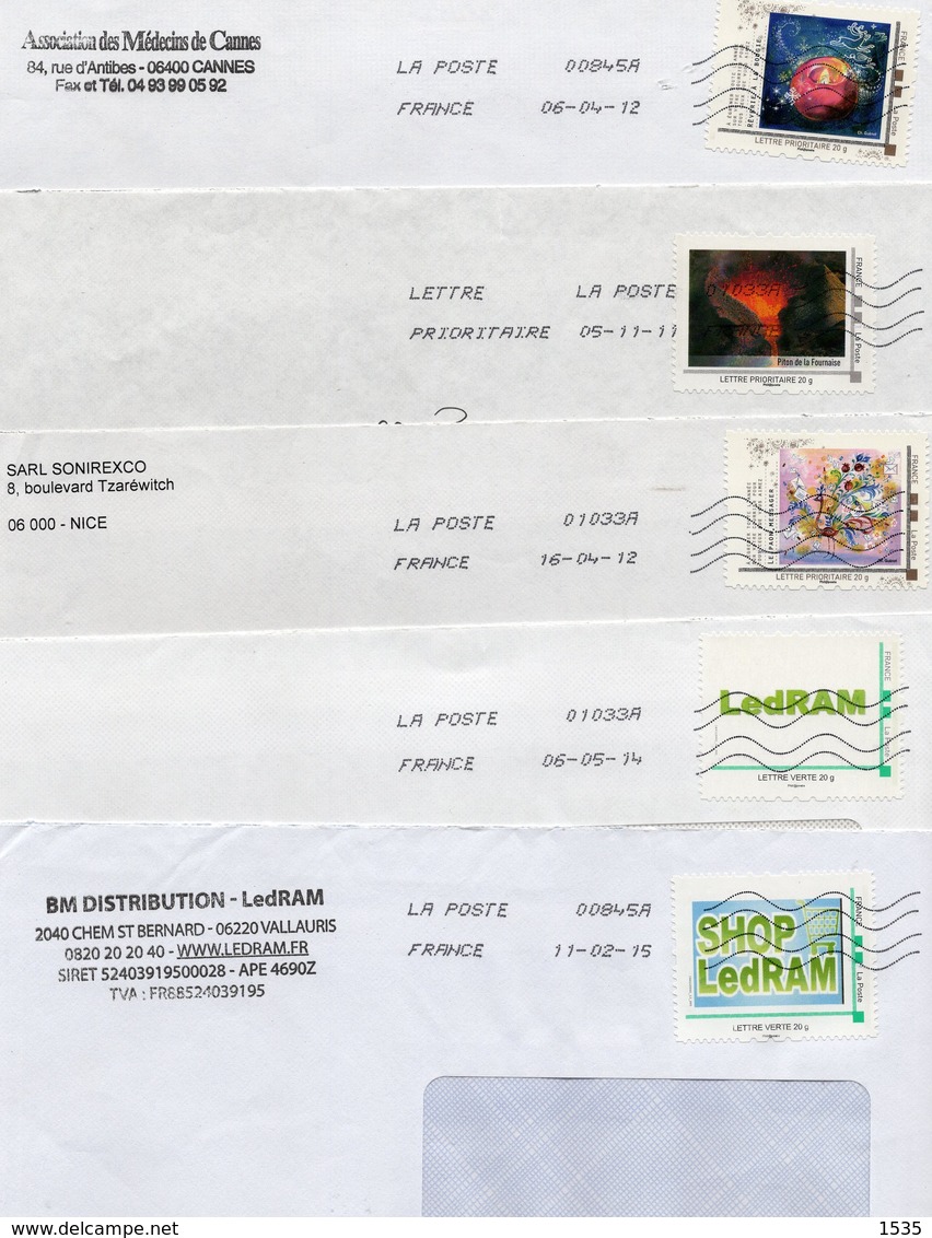 France, Lot De 5 Enveloppes Avec Timbres Collectors. - Collectors