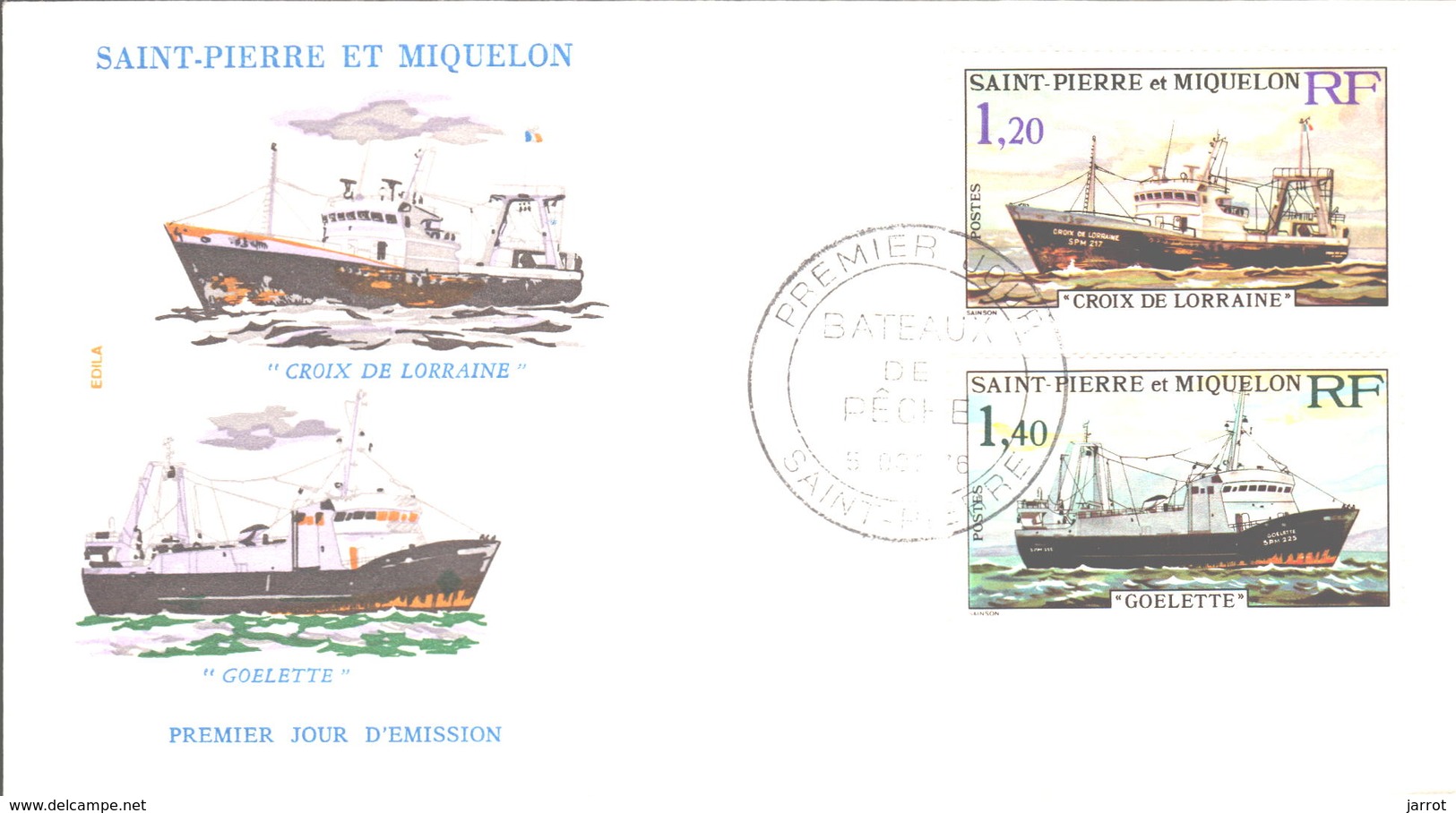 FDC 1976 Bateaux De Pêche N° 453 Et 454 5 Octobre 1976 - FDC
