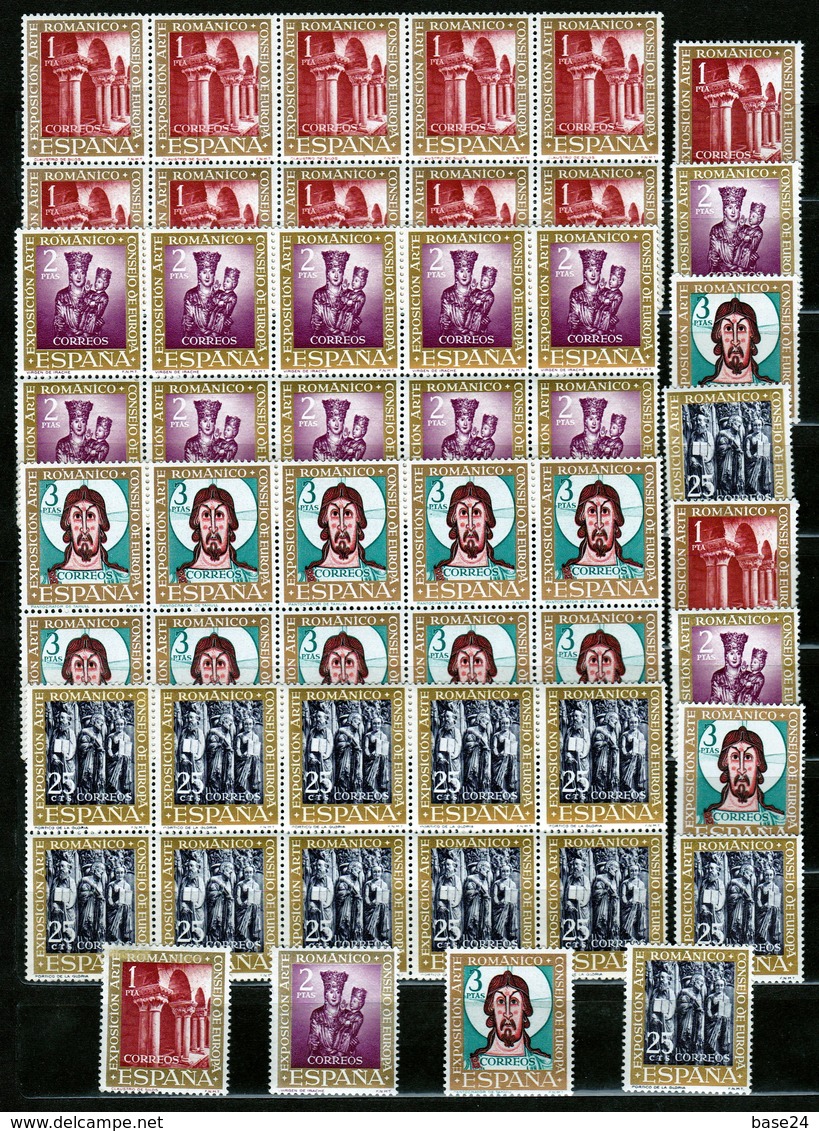 1961 Spagna Spain ARTE ROMANICA  ROMAN ART 13 Serie Di 4v. MNH** (1038/41) In Blocco Di 10 + 3 - Nuovi