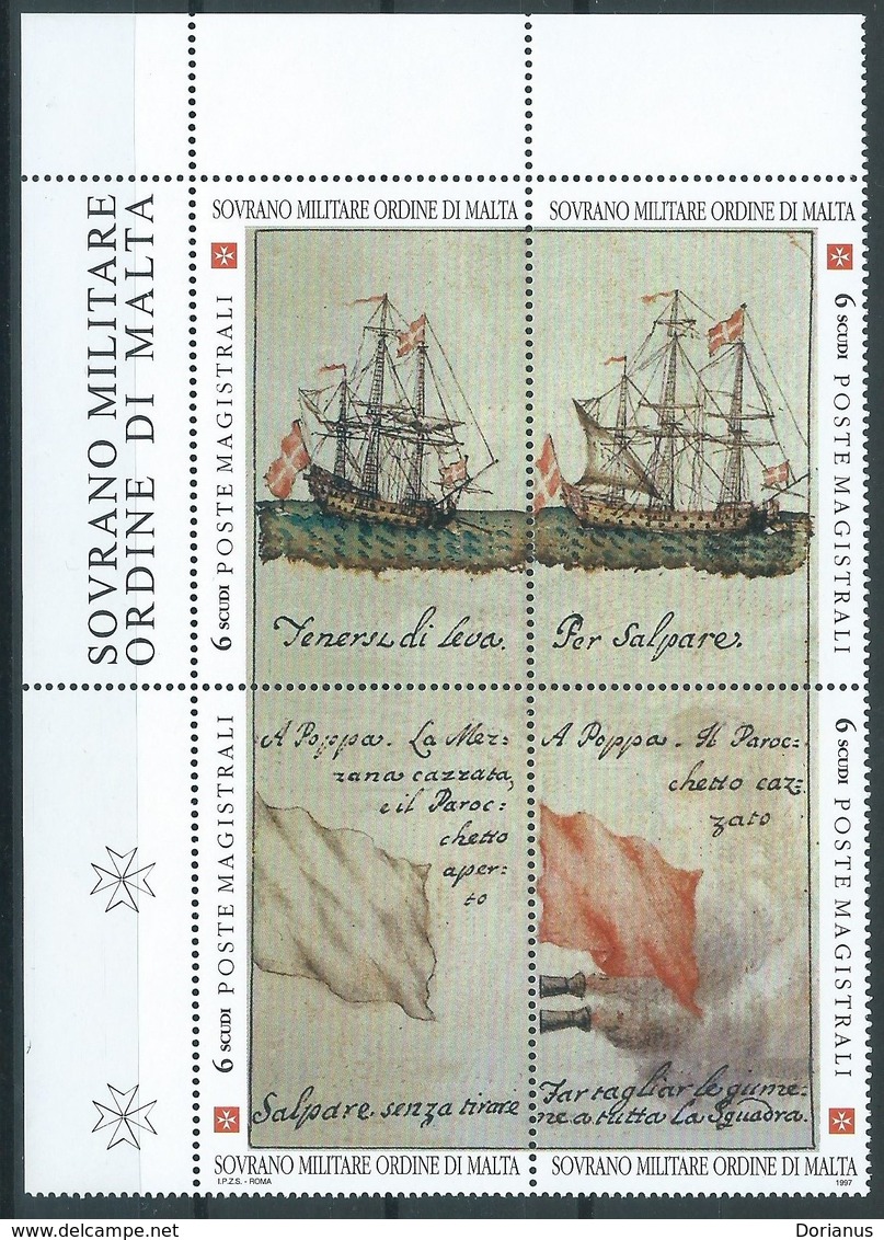 SMOM, 1997 - Maritime Signale, UN 514/17 Mnh - Malta (Orden Von)