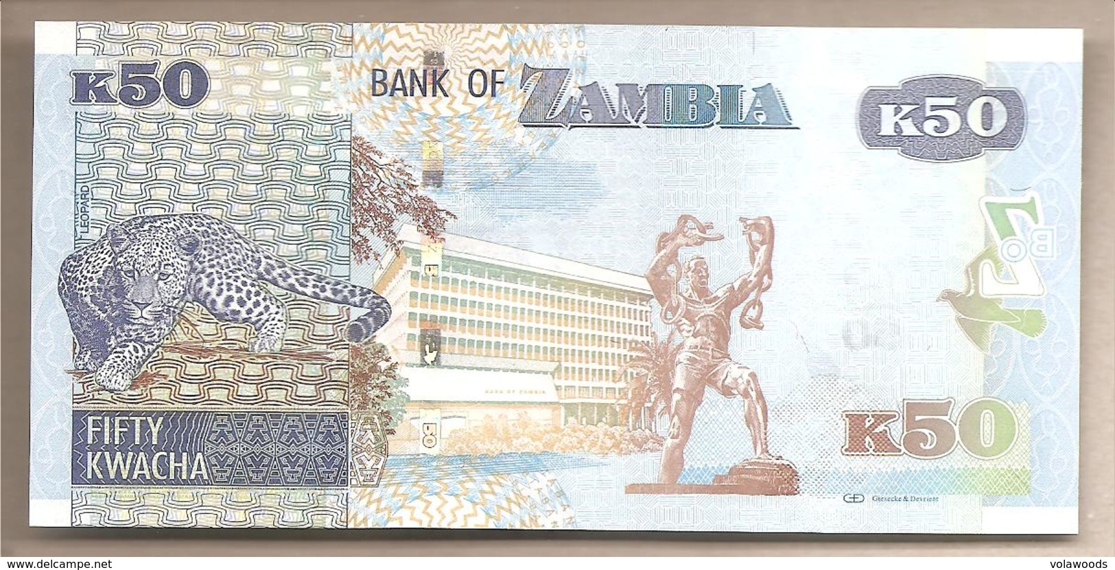 Zambia - Banconota Non Circolata Fds Da 50 Kwacha P-60a - 2015 - Zambia