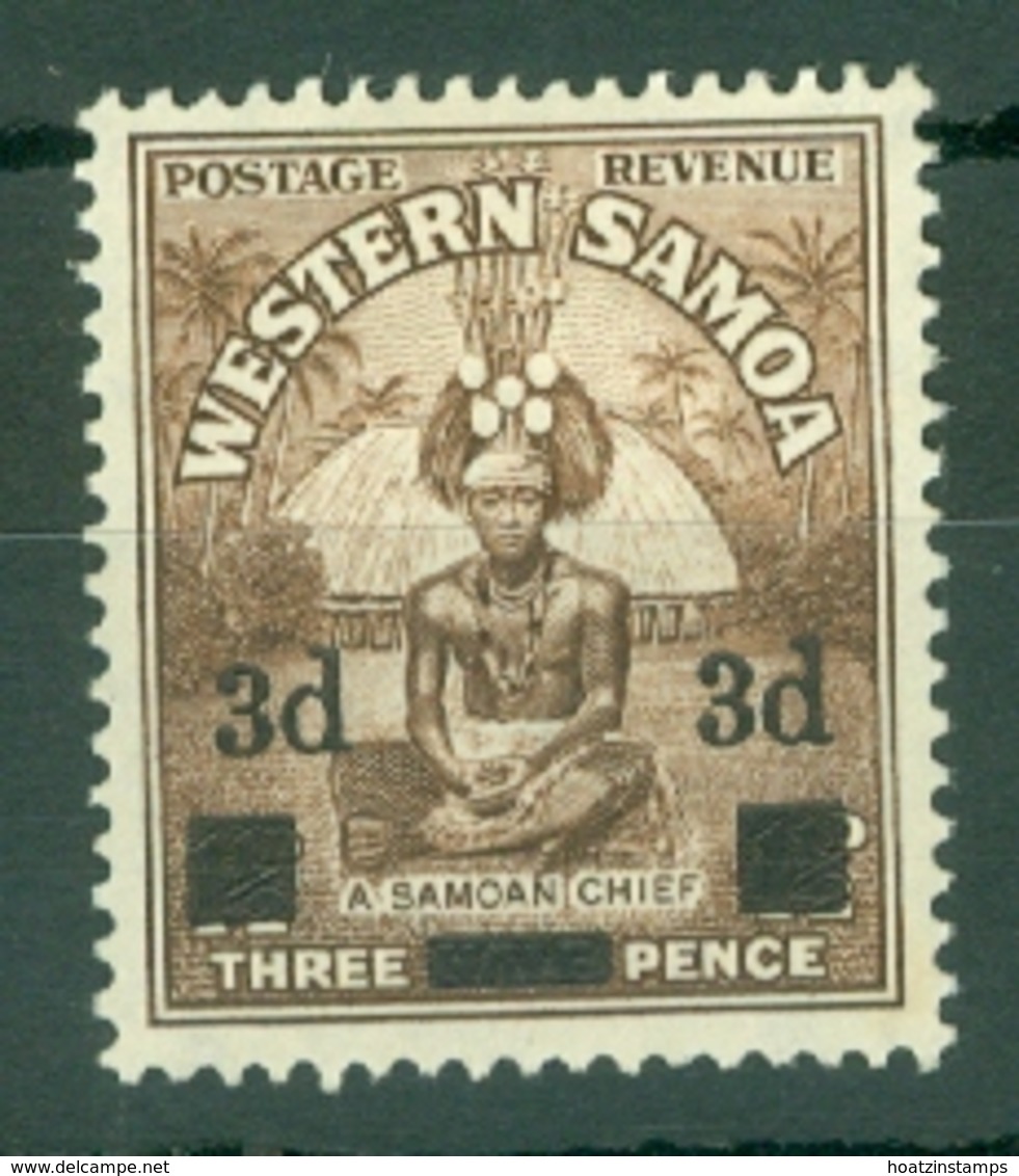Samoa: 1940   Samoan Chief - Surcharge   SG199    3d On 1½d    MH - Samoa