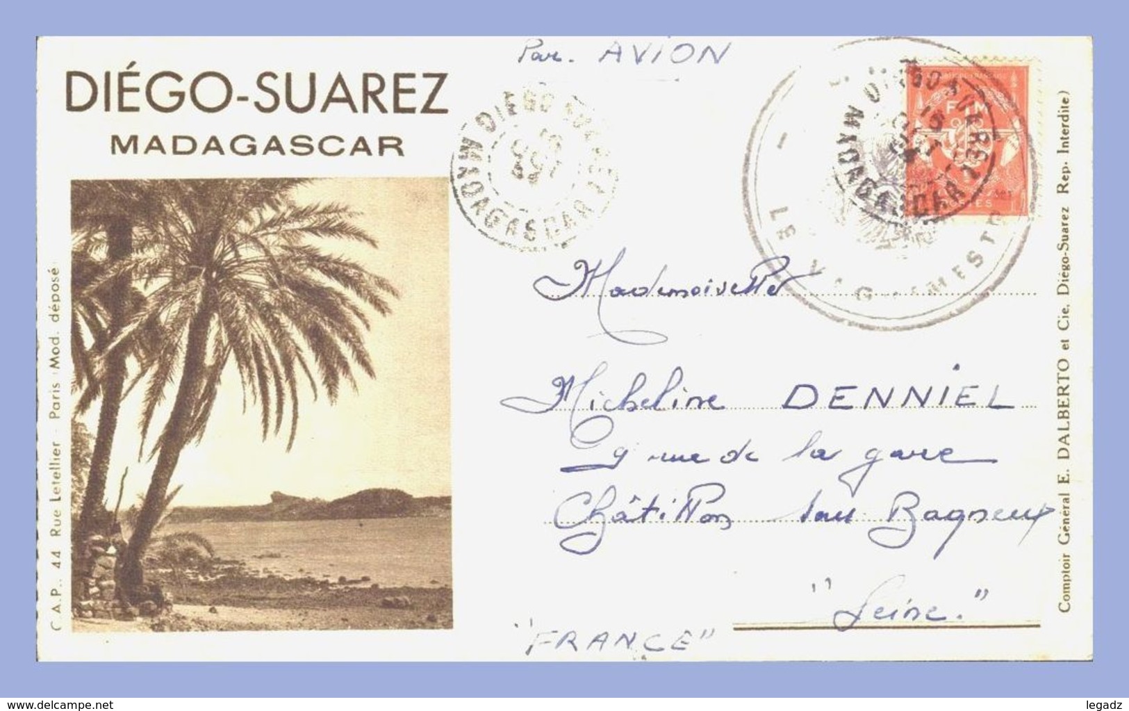 Carte Lettre Brune - Diégo-Suarez (Madagascar) - Le Pain De Sucre Et Huit Vues - Madagascar