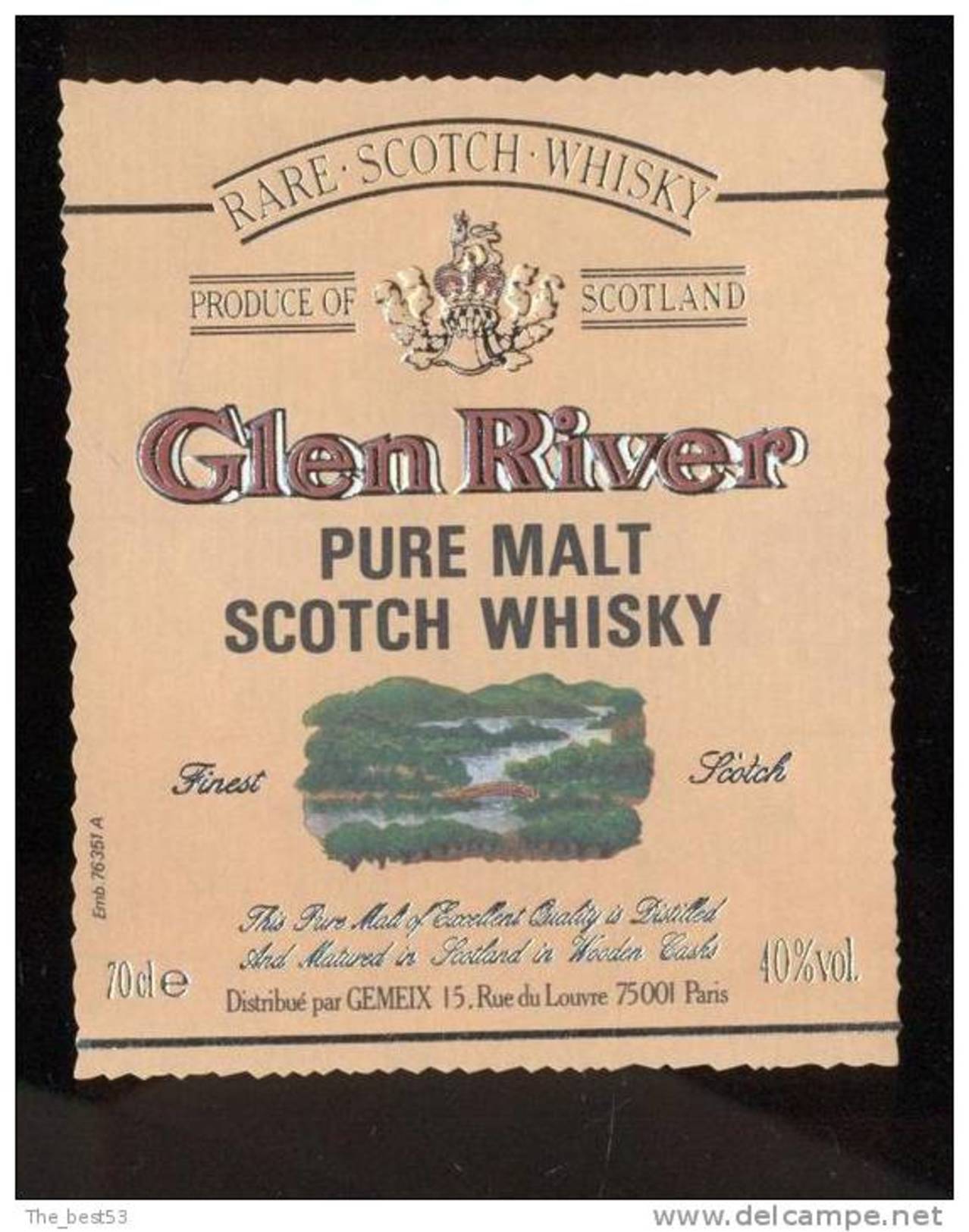 Etiquette De Scotch  Whisky  -  Glen River  -  Ecosse - Whisky