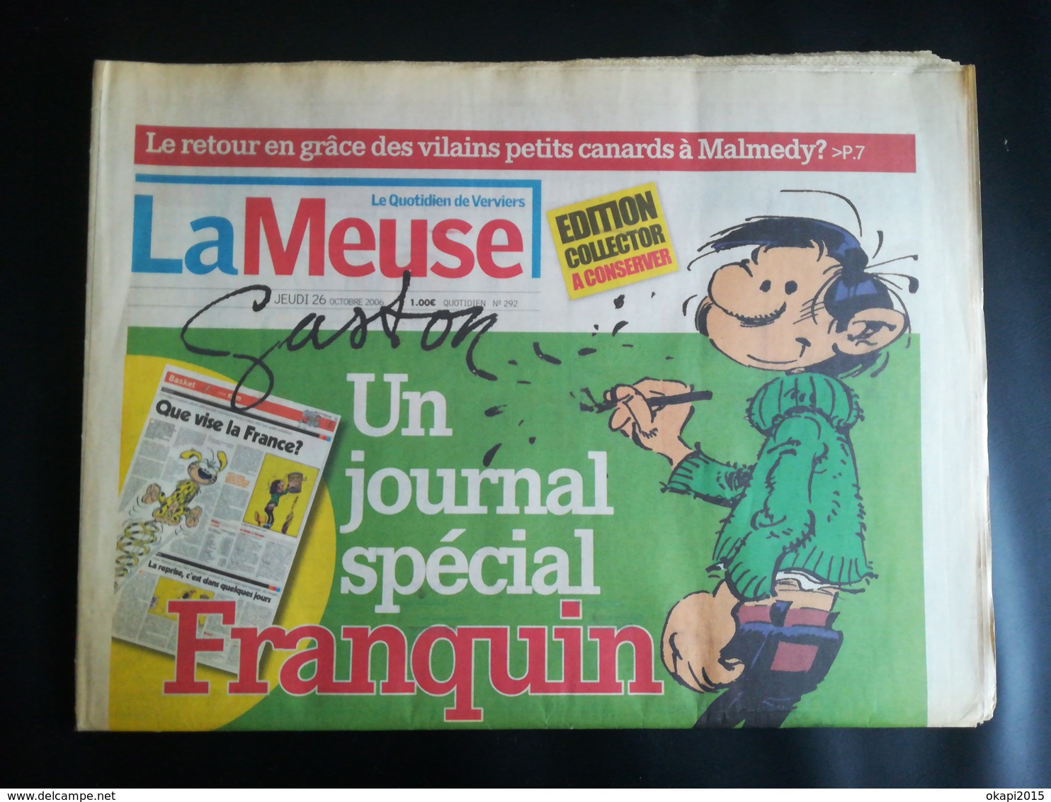 JOURNAL LA MEUSE ÉDITION COLLECTOR SPÉCIAL FRANQUIN AUTEUR BD GASTON LAGAFFFE ANNÉE 2006 - Franquin