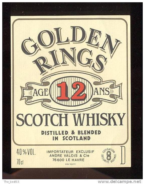 Etiquette De Scotch  Whisky   -  Golden Rings  -  Ecosse - Whisky