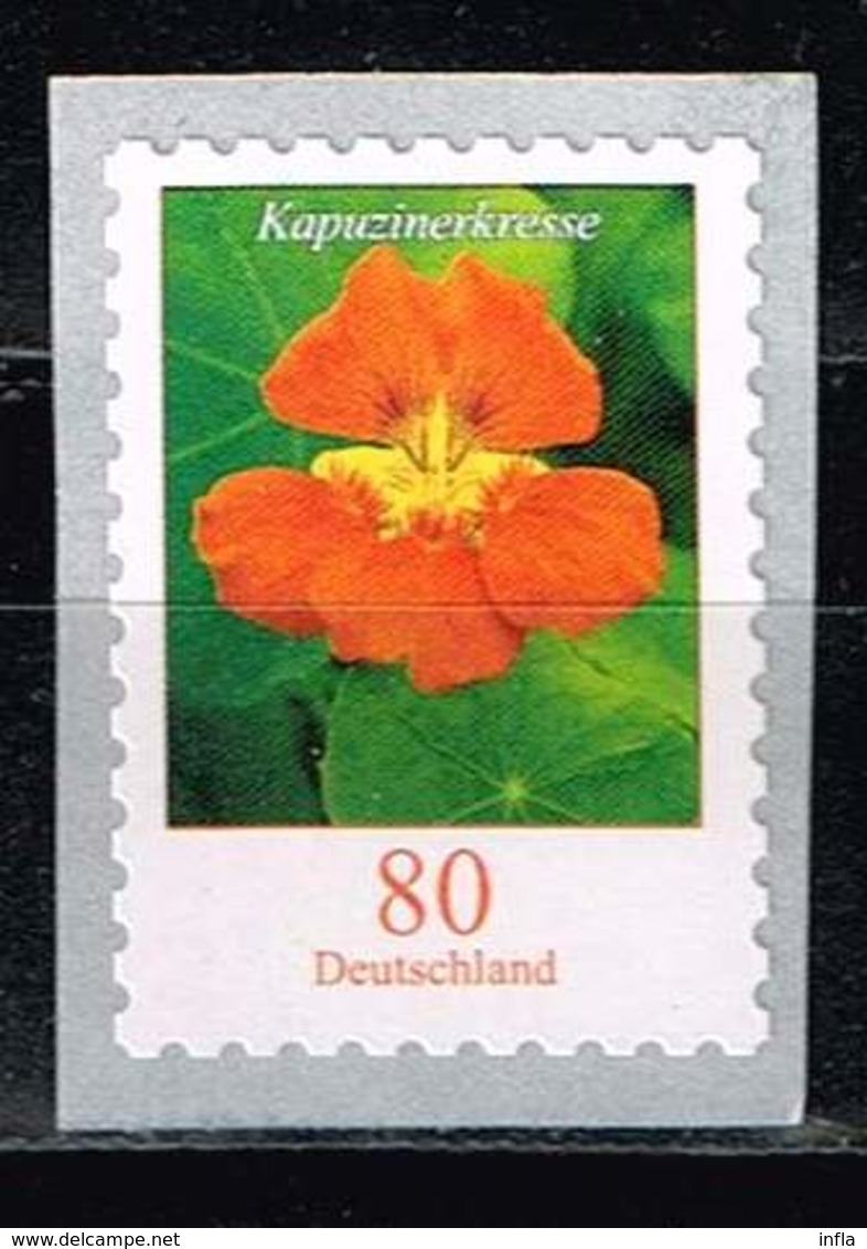 Bund 2019,Michel# 3482 ** Blumen: Kapuzinerkresse Selbstklebend Von Der 10 000er Rolle Mit Nr. 9845 - Unused Stamps