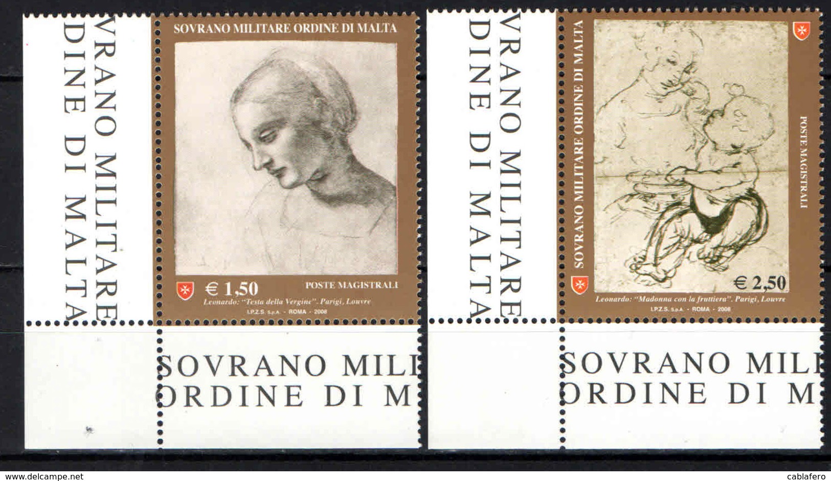 SMOM - 2008 - DISEGNI DI LEONARDO DA VINCI - MNH - Sovrano Militare Ordine Di Malta