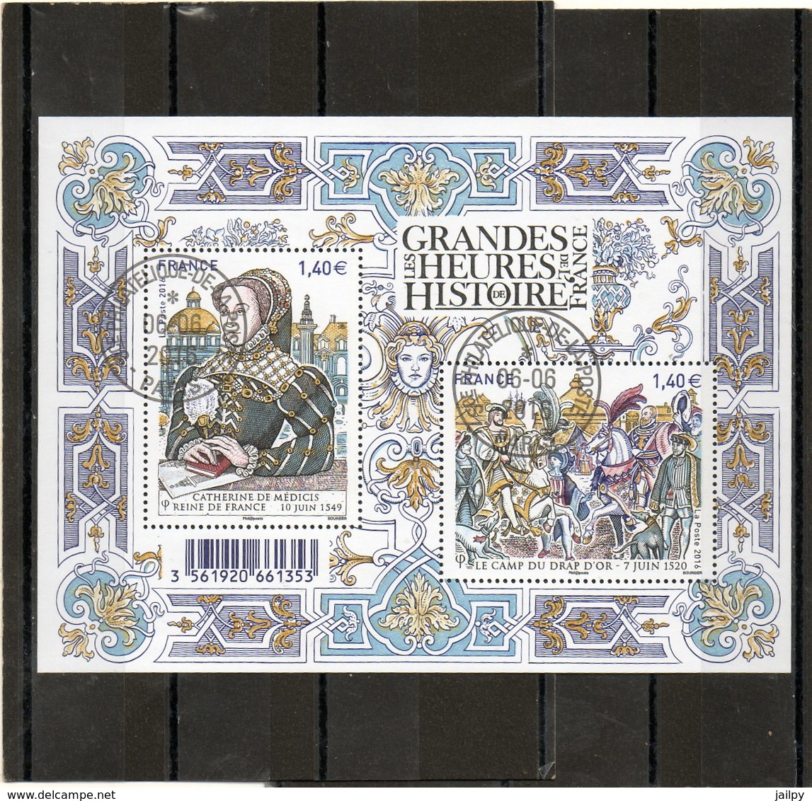 FRANCE     Feuillet 2 Timbres  1,40 €   2016   Y&T: 5067    Les Grandes Heures De L'Histoire De France    Oblitéré - Afgestempeld