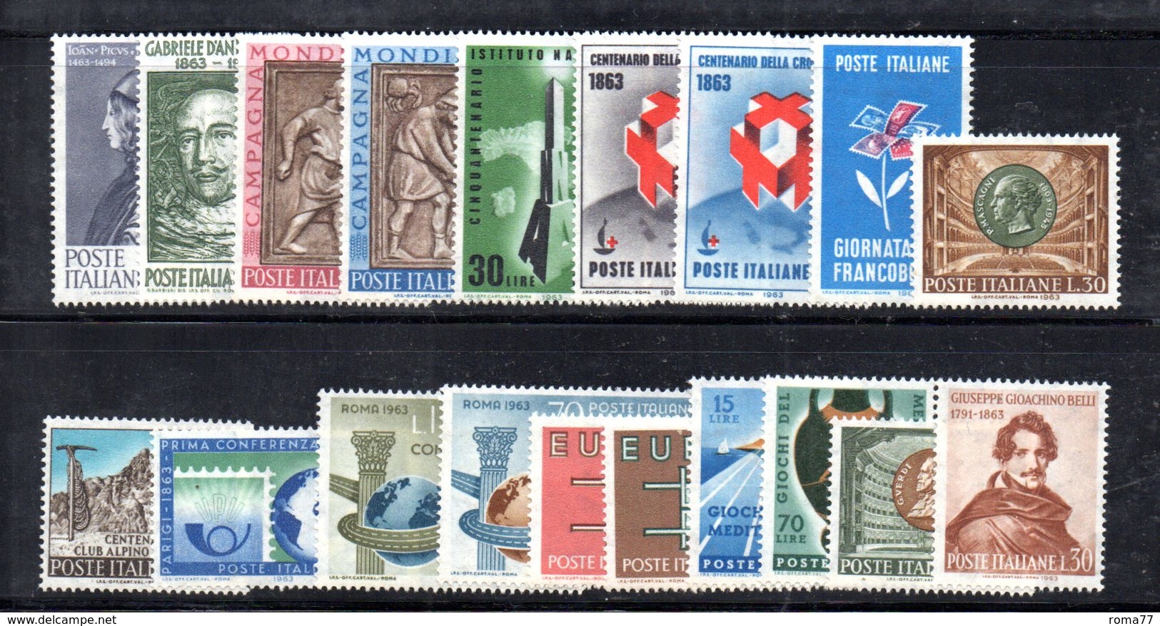 BIG - REPUBBLICA 1963 , L'annata Completa Di 19 Valori     ***  MNH - Annate Complete