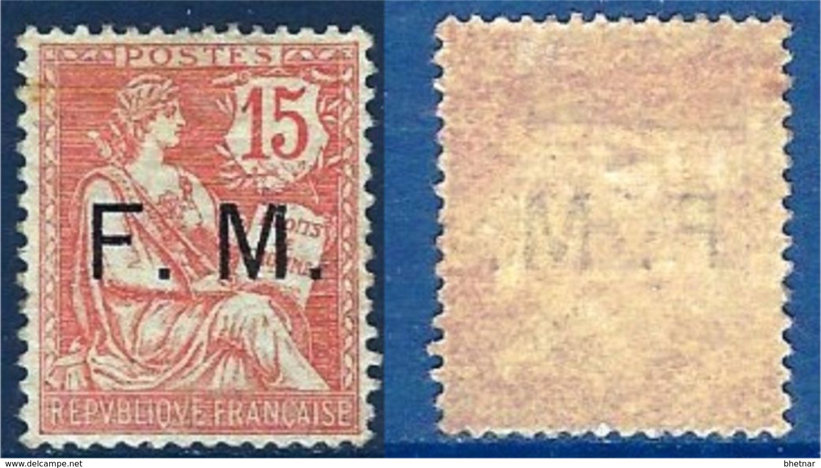 FR Franchise YT 2 " Mouchon 15c. Vermillon " 1901-04 Neuf* - Military Postage Stamps