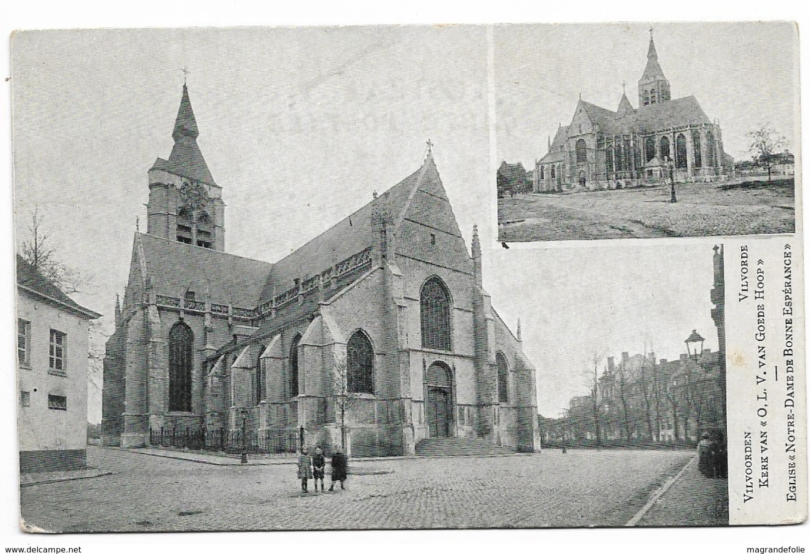 CPA PK  VILVOORDE  KERK O.L.V  VAN GOEDE HOOP   VILVORDE EGLISE N.D. DE BONNE ESPERANCE 2 VUES - Autres & Non Classés