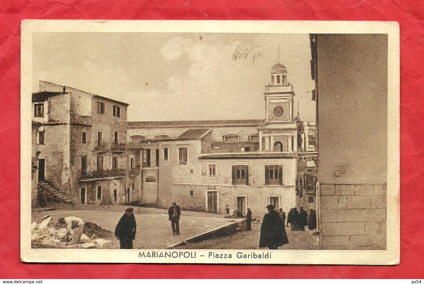 PS54---MARIANOPOLI ( CL ), PIAZZA GARIBALDI---CARTOLINA VIAGGIATA 1958-------2 SCANS - Caltanissetta