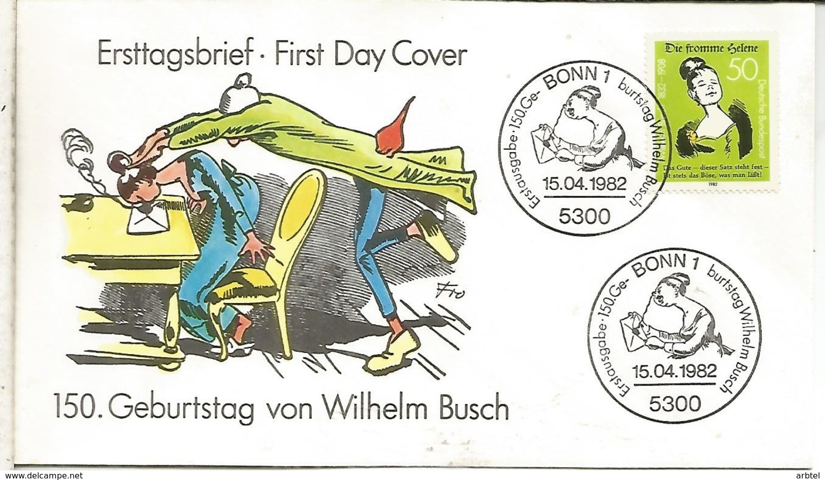 ALEMANIA FDC WILHELM BUSCH PINTURA ARTE - Otros & Sin Clasificación