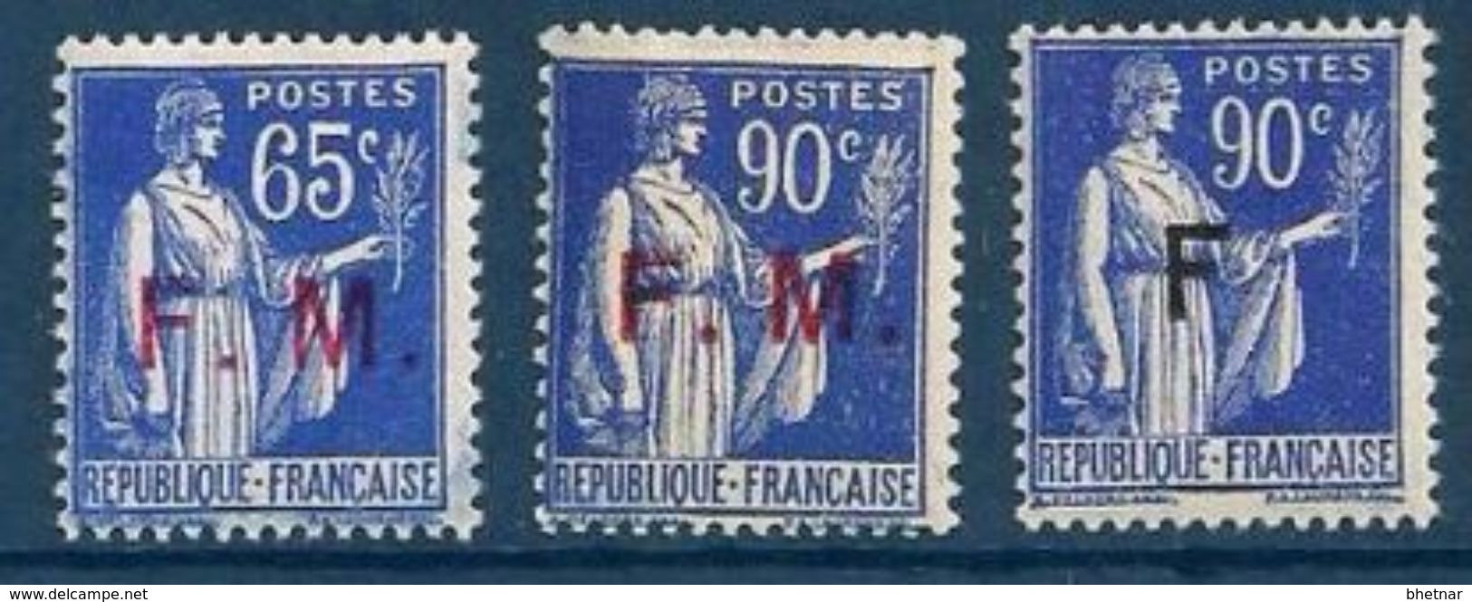 FR Franchise YT 8  à 10 " Série Paix " 1937-39 Neuf** - Militärische Franchisemarken