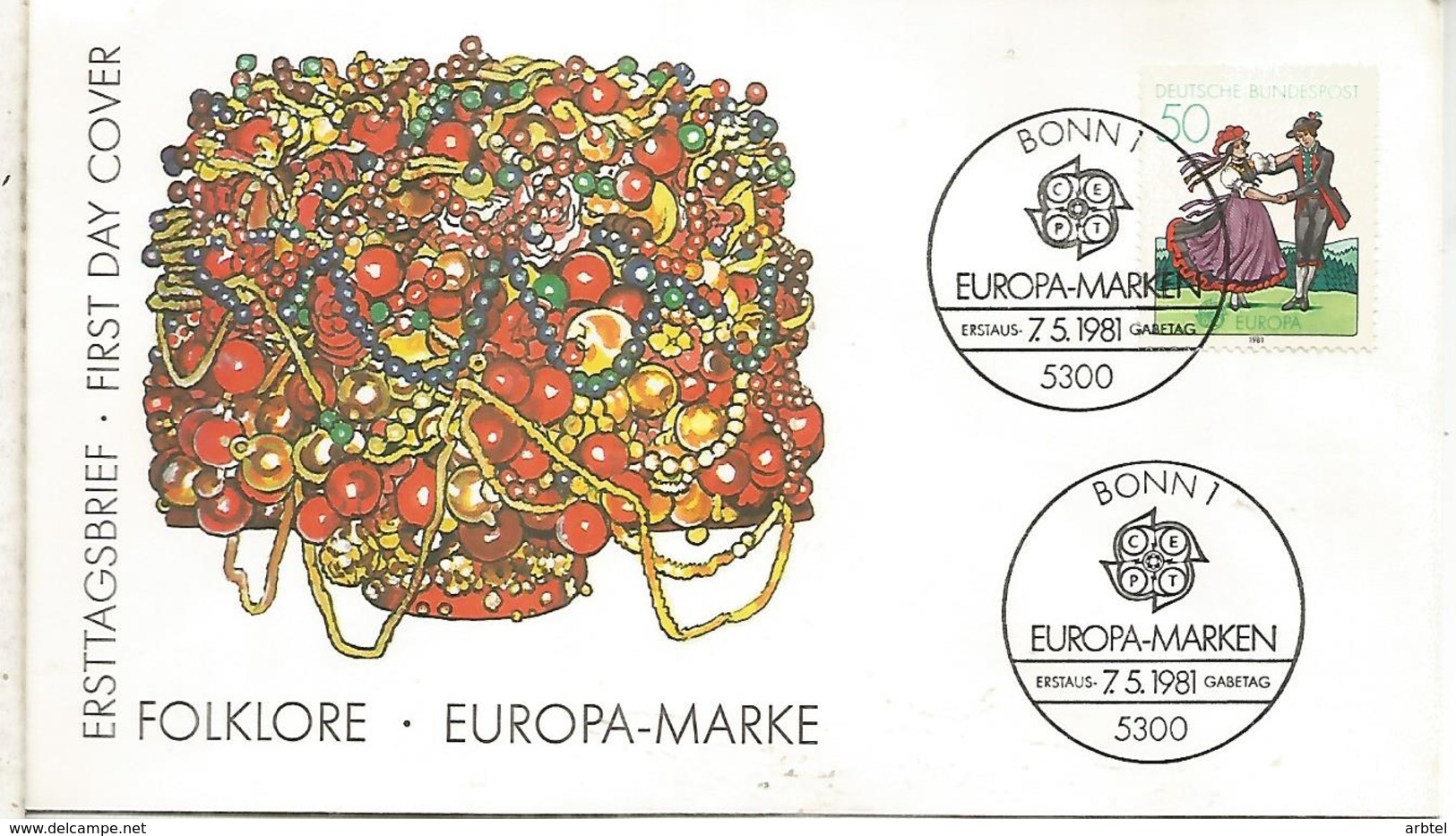 ALEMANIA FDC BONN  EUROPA CEPT 1981 BAILE DANCE - Baile