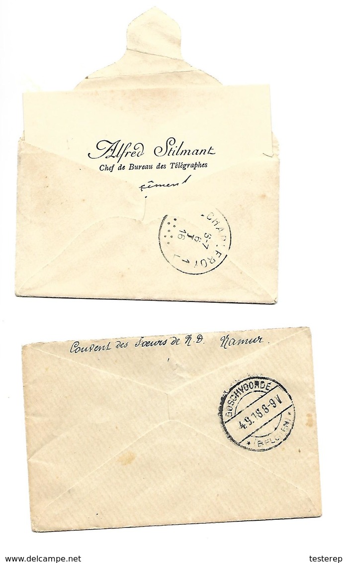 2 Carte Visite Censures  NAMUR & MONS 1916/1918 2 Scans Recto Verso - OC1/25 General Government