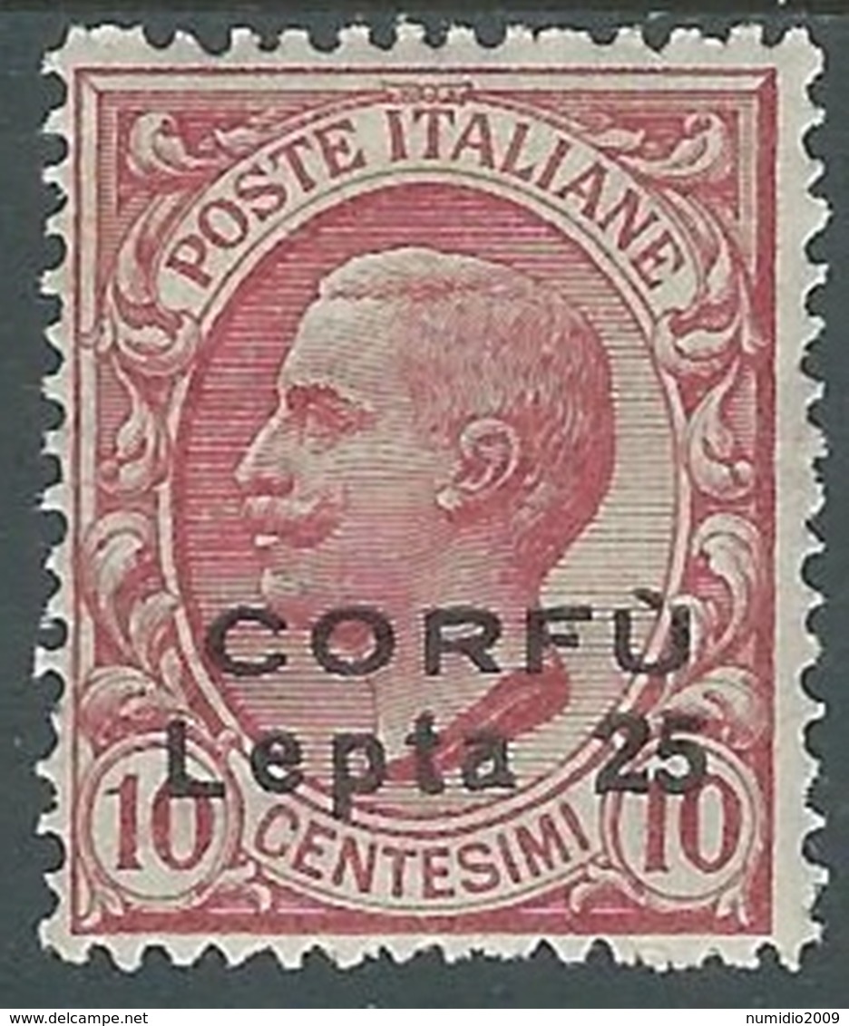 1923 CORFU EFFIGIE 25 L SU 10 CENT MH * - RA20-6 - Corfu