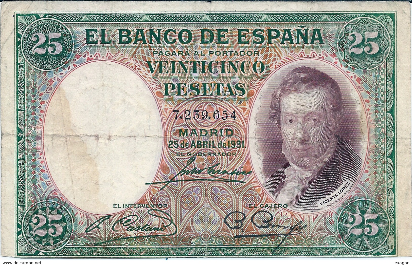 Banconote  SPAGNA   -   25 Pesetas 1931 / - 1-2 Pesetas