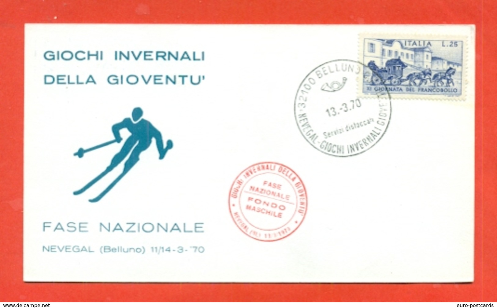 SPORT INVERNALI-  ITALIA - SCI DI FONDO - NEVEGAL - GIOCHI GIOVENTU' - 1970 - Winter Sports