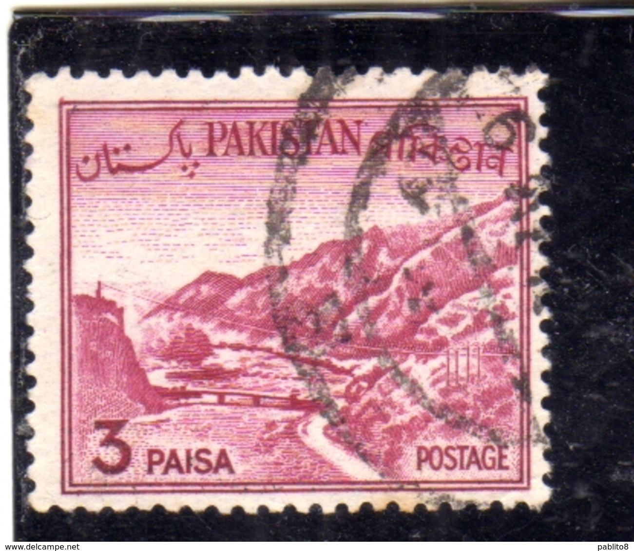PAKISTAN 1961 1963 LANDSCAPE KHYBER PASS 3p USED USATO OBLITERE - Pakistan