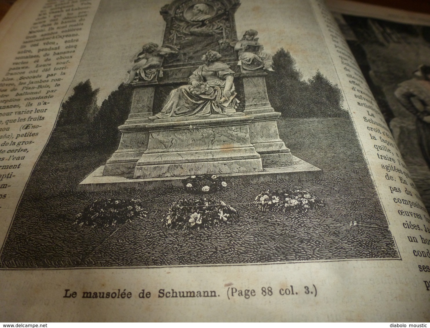 1882 JDV :La caverne de Monmouth (USA); Le mausolée de Schumann(gravure); Un écrivain public à Naples (gravure);etc