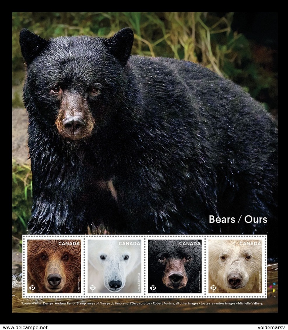 Canada 2019 Mih. 3748/51 (Bl.289) Fauna. Bears MNH ** - Unused Stamps