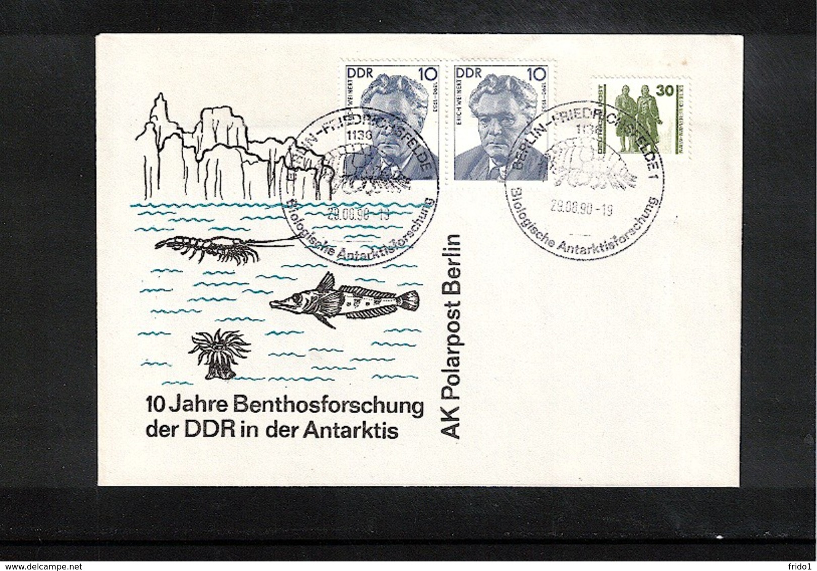 Germany / Deutschland DDR 1990 10 Years Of German Biological Research At Antarctica  Interesting Cover - Antarktis-Expeditionen