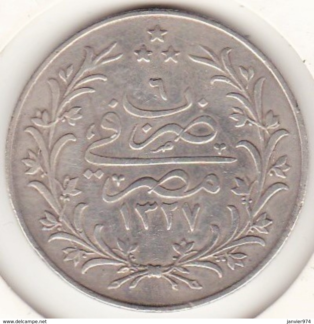 Empire Ottoman. 10 Qirsh AH 1327 Year 6. Muhammad V, En Argent. KM# 309 - Egypt