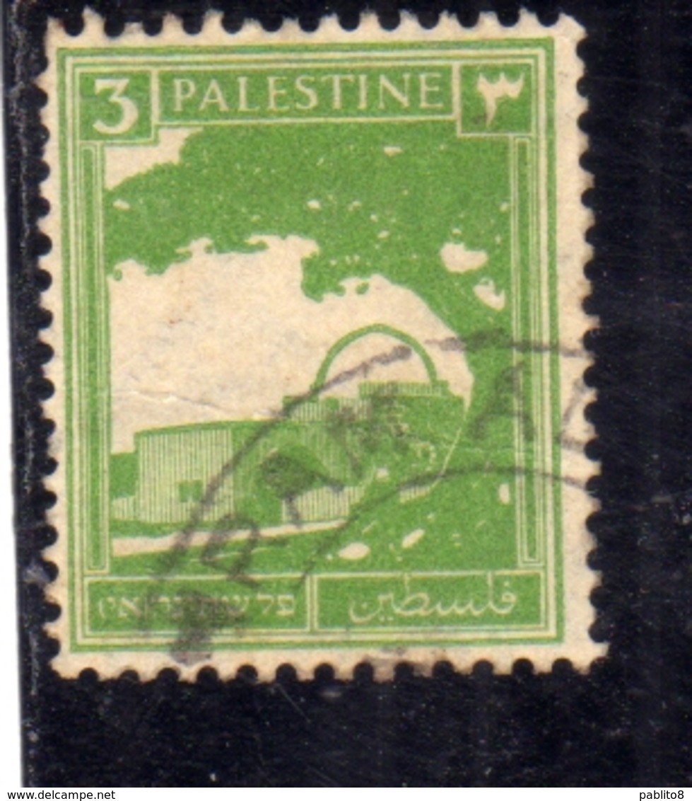 PALESTINE PALESTINA 1927 1942 RACHEL'S TOMB 3m USATO USED OBLITERE' - Palestina