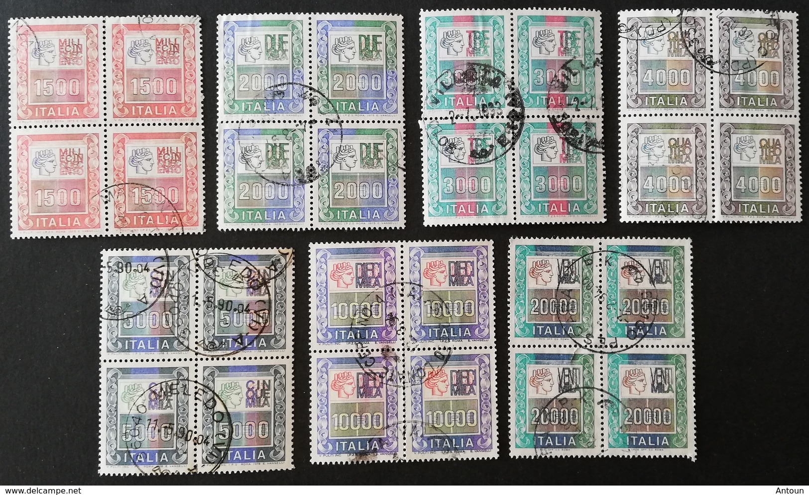 Italy 1977 Def. USED Block Of Four POSTAGE FEE TO BE ADDED ON ALL ITEMS - 1971-80: Used