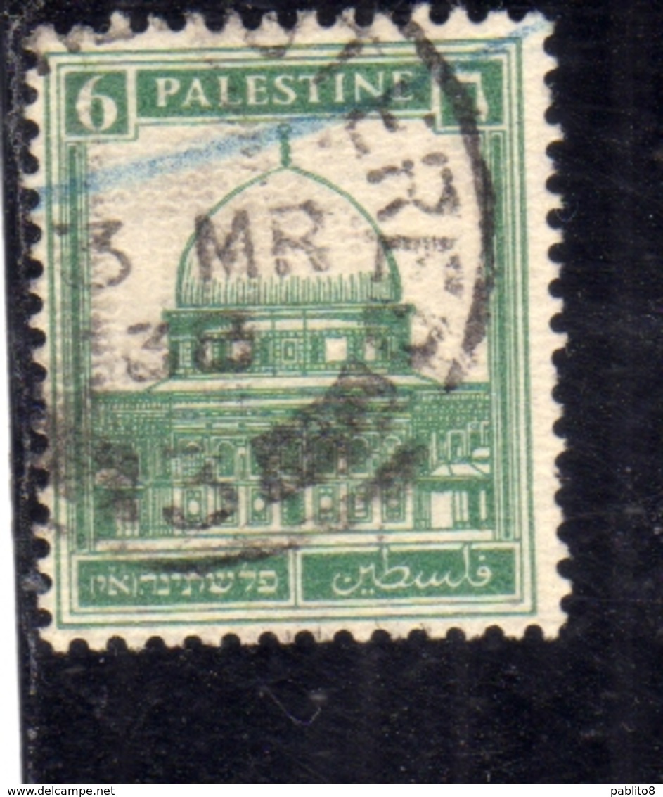 PALESTINE PALESTINA 1927 1942 MOSQUE OF OMAR DOME OF THE ROCK 6m USATO USED OBLITERE' - Palestina