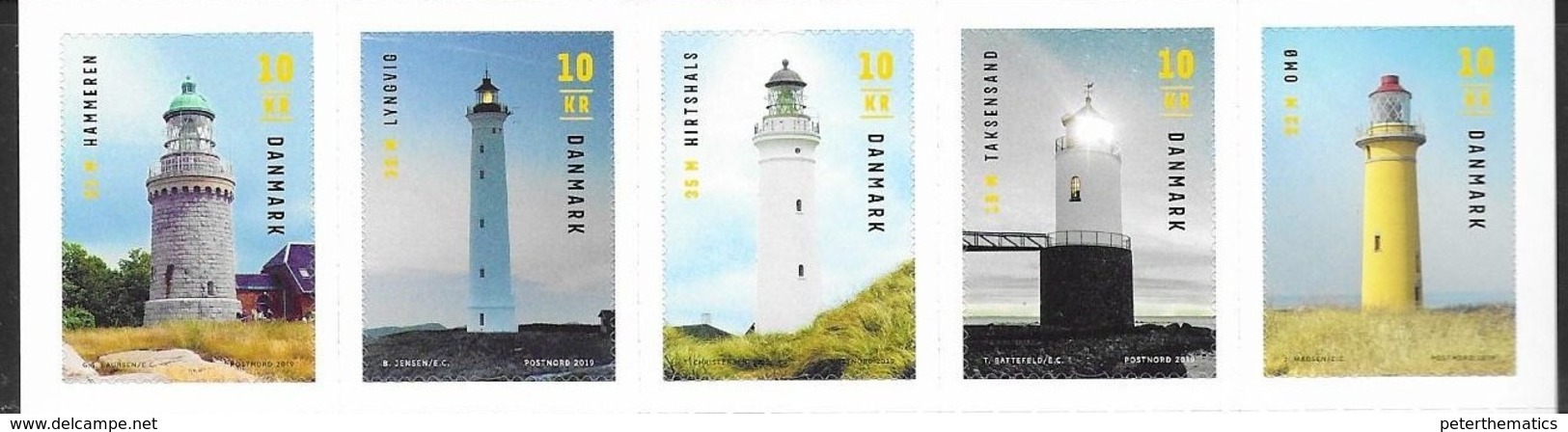 DENMARK , 2019, MNH,LIGHTHOUSES, 5v - Lighthouses