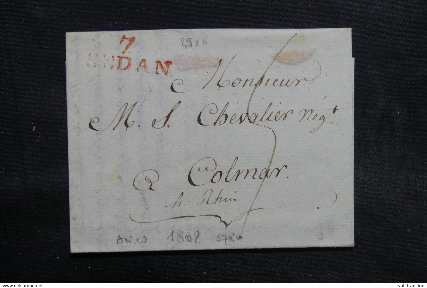 FRANCE - Lettre De Sedan Pour Colmar En 1802 - L 36545 - 1801-1848: Précurseurs XIX