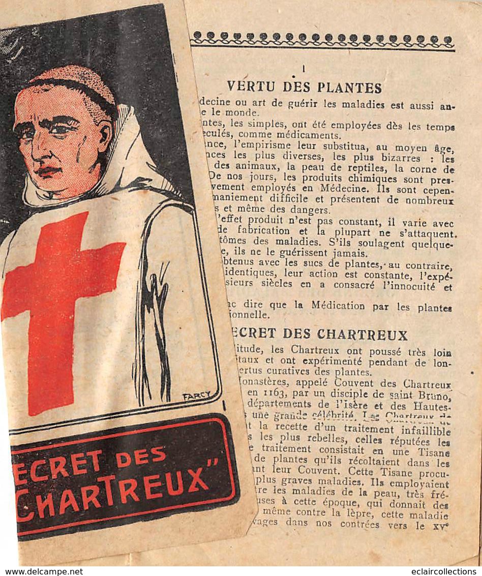 Vieux Papiers    Carnet Médical  Le Secret Des Chartreux     14,5x9 Cm (voir Scan) - Publicités