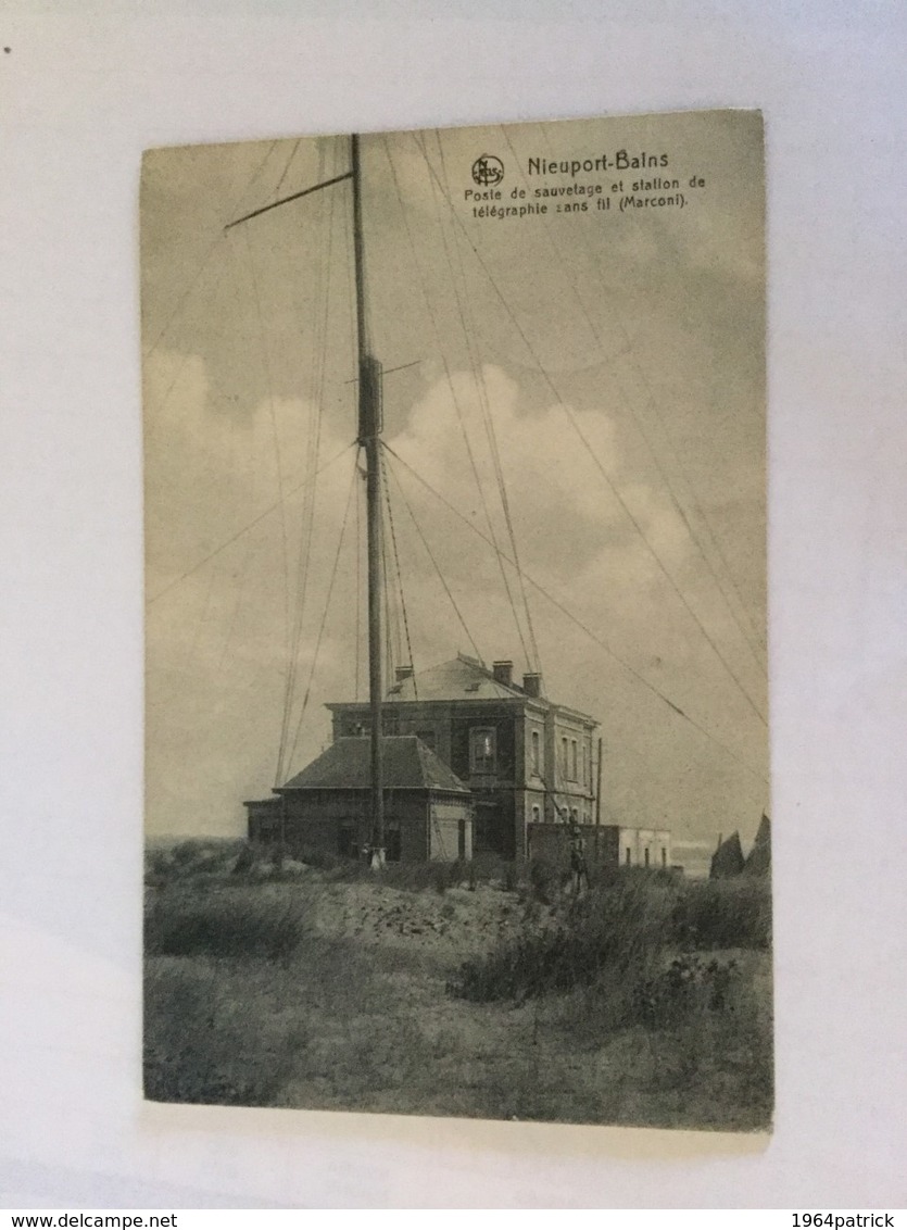 NIEUWPOORT 1912  NIEUPORT  BAINS  POSTE DE SAUVETAGE ET STATION DE TELEGRAPHE SANS FIL ( MARCONI ) - Nieuwpoort