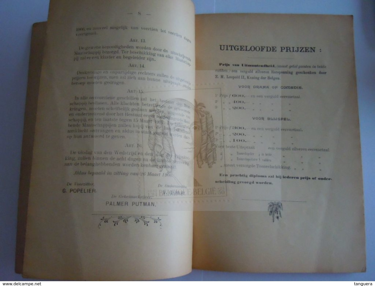 Waregem Waereghem Koninklijke Rederijkerskring "kunst En Eendracht" Feestwijzer Internationale Toneelwedstrijd 1906-1907 - Programs