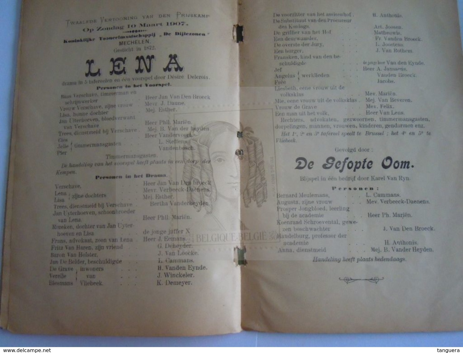 Waregem Waereghem Koninklijke rederijkerskring "kunst en eendracht" Feestwijzer Internationale Toneelwedstrijd 1906-1907