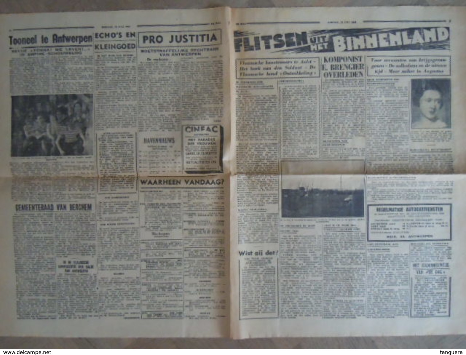 Krant De Dag  28 Juli 1940 Pagina's 7-8-9-10 Oorlog Oa Artikel Onafhankelijkheid Bretagne - Hollandais