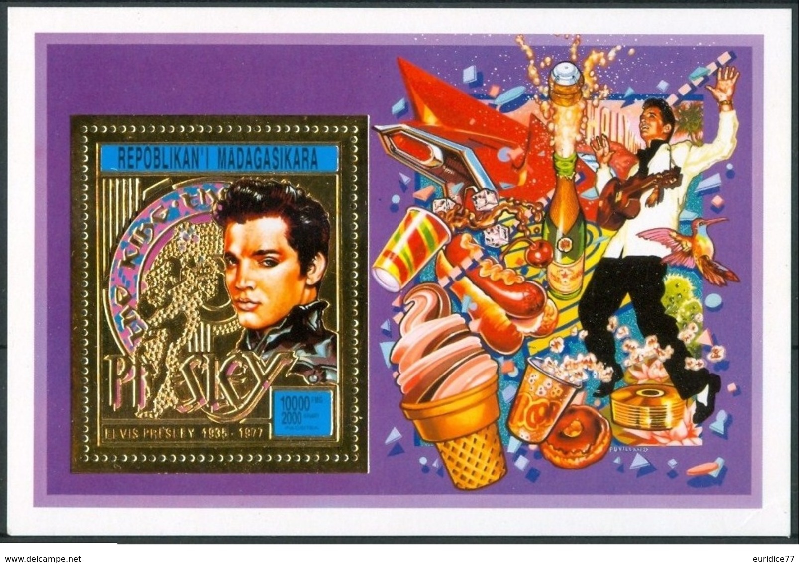 Madagascar 1994 - Elvis Presley Gold M/s Mnh - Madagascar (1960-...)