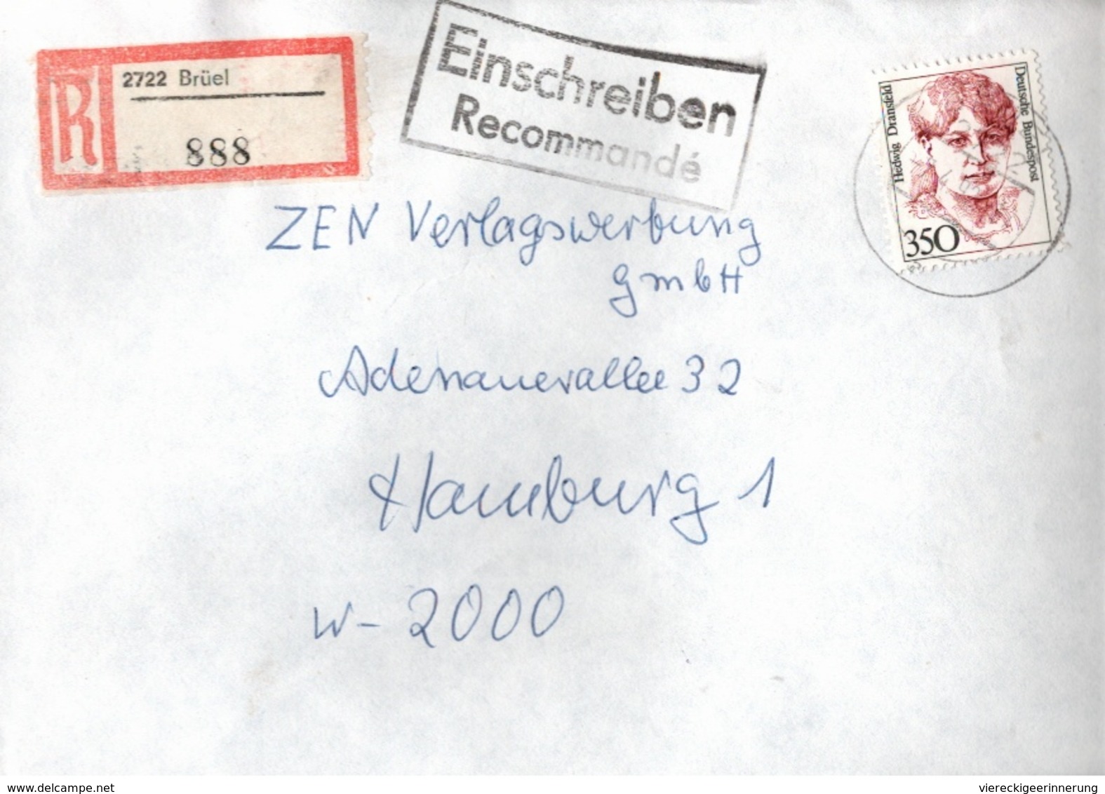 ! 1 Einschreiben 1992 Mit Alter Postleitzahl + DDR R-Zettel  Aus 2722 Brüel, Mecklenburg - Lettres & Documents