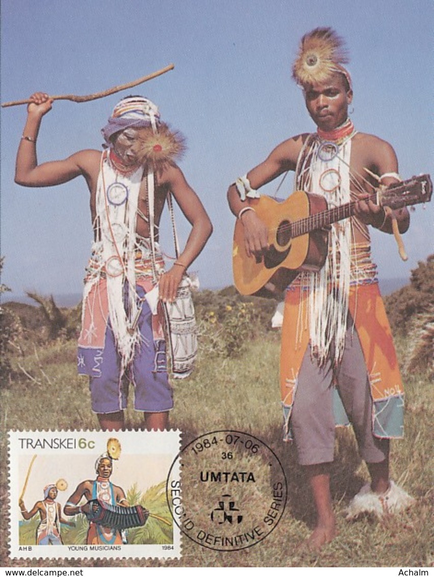 Transkei - Maximum Card Of 1984 - MiNr. 142 - Culture Of The Xhosa - Young Musicians - Transkei