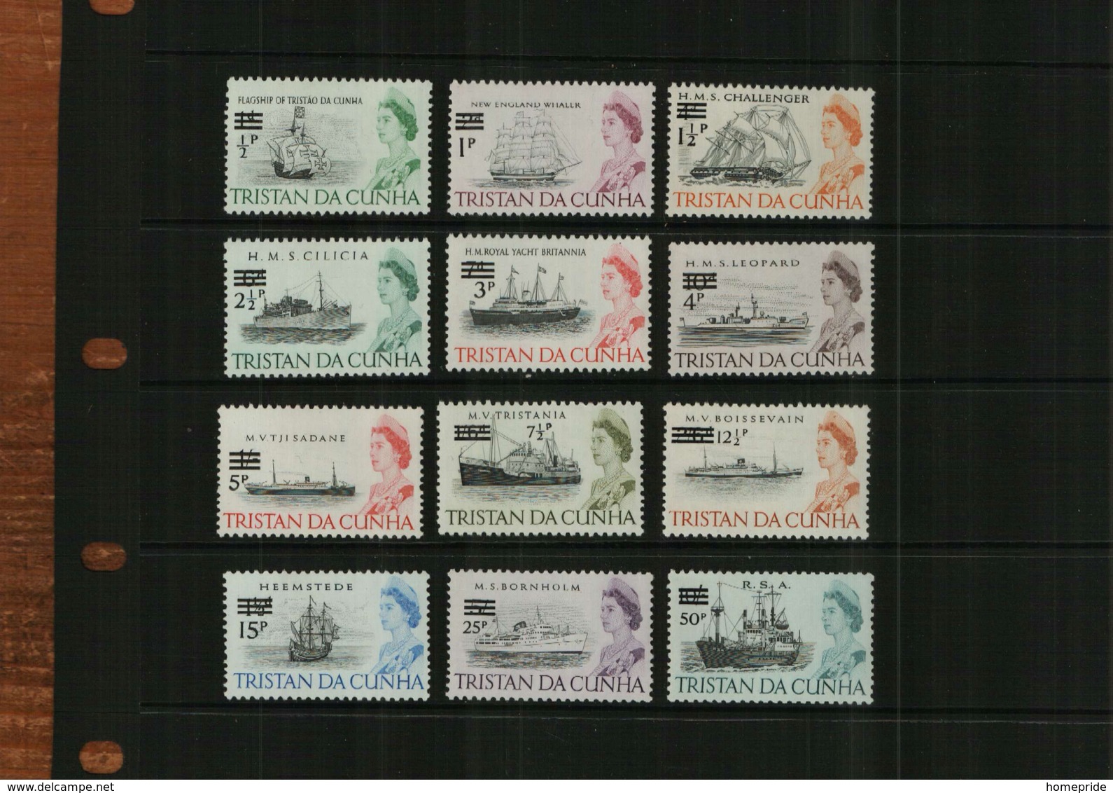 TRISTAN DA CUHNA - QEII - 1971 - DECIMAL O/PRINTS  - MNH - 12 Stamps - Other & Unclassified