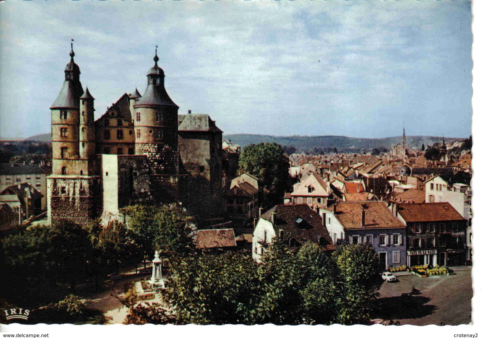 25 Montbélliard Le Château Et La Ville Café De La Gare Simca Aronde - Montbéliard