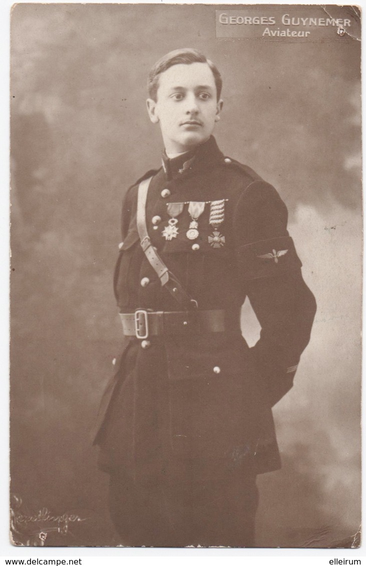 MILITARIA. CARTE PHOTO. GEORGES GUYNEMER. AVIATEUR. - Personnages