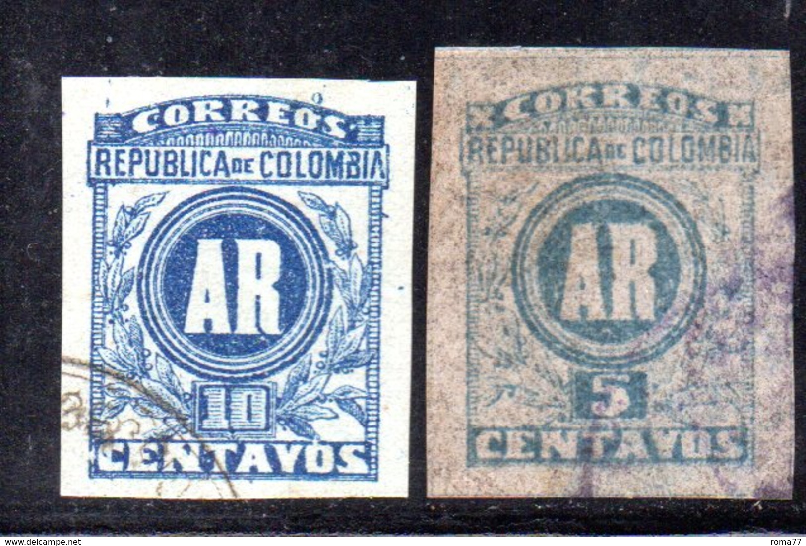 APR1969 - COLOMBIA 1902 ,  Lettres Chargees 5 E 10 Cent  Usati (2380A) - Colombia